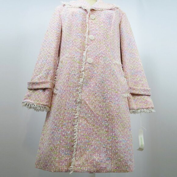 NWT Supply & Demand Pink Rainbow Pastel Bouclé Coat Made in USA of French Fabric - Picture 4 of 16